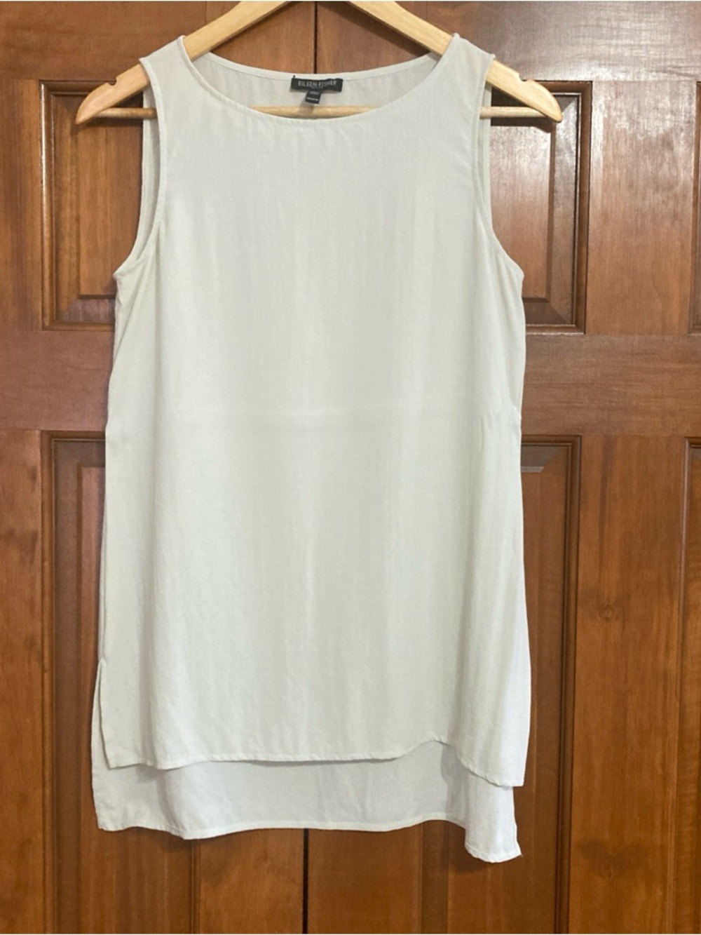 Eileen Fisher women’s size 2 Petite Neutral Layered silk Tunic in Light Taupe